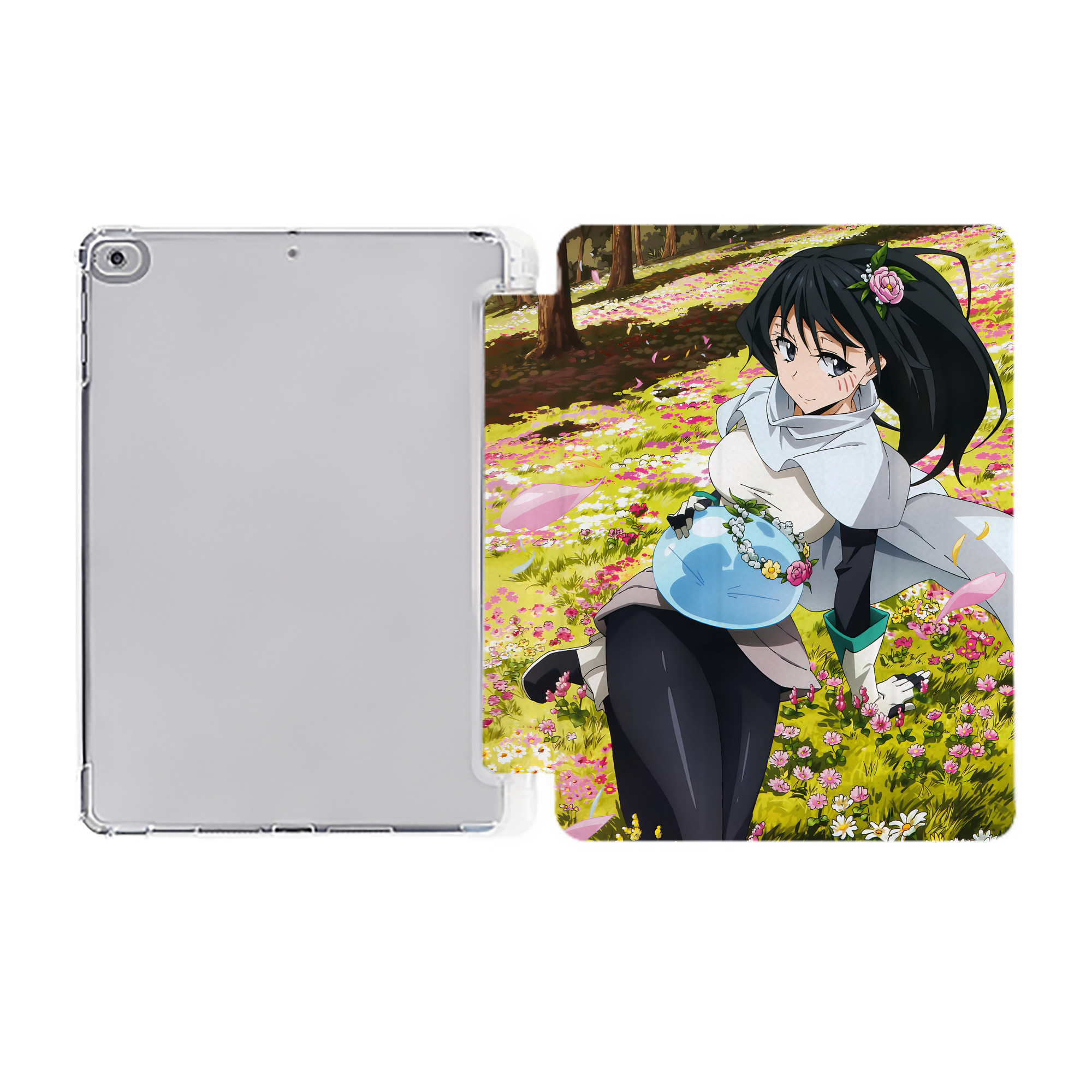 （画像用） 転スラ Regarding Reincarnated to Slime IPad ケース ペン収納付き 三つ折りスタンド PUレザー×シリコン 対応機種9.5/10.5/10.9インチ